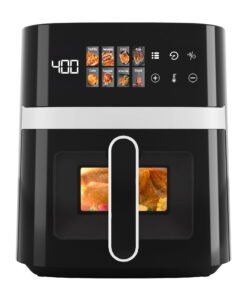 Bluebow 6QT Air Fryer, 8-in-1 Electric Hot Oven with Digital LED Touchscreen, Visible Window, 1500W, New, Black - High Quality Product Image