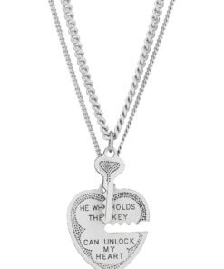 Brilliance Fine Jewelry Sterling Silver Breakable Heart Key Pendant Necklace Set,18 - High Quality Product Image