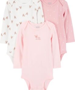 Carter's Child of Mine Baby Girl Bodysuits, 3-Piece, Sizes Preemie-18 Months - High Quality Product Image