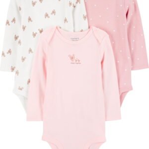 Carter's Child of Mine Baby Girl Bodysuits, 3-Piece, Sizes Preemie-18 Months