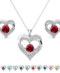 Cate & Chloe Forever January Birthstone 18k White Gold Plated Women Jewelry Set, Swarovski Crystals - High Quality Product Image