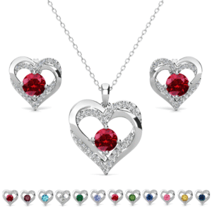 Cate & Chloe Forever January Birthstone 18k White Gold Plated Women Jewelry Set, Swarovski Crystals