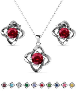 Cate & Chloe Infinity January Birthstone 18k White Gold Plated Women jewelry Set, Swarovski Crystals - High Quality Product Image