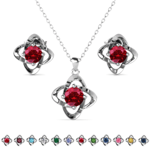 Cate & Chloe Infinity January Birthstone 18k White Gold Plated Women jewelry Set, Swarovski Crystals