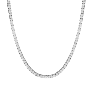 Cate & Chloe Olivia 18k White Gold Plated Tennis Necklace with Simulated Diamond Crystals for Women