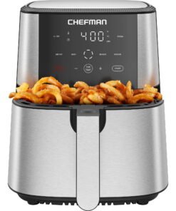 Open Box Chefman 6 Qt. Air Fryer 4 Functions w/ Touch Controls, HI-FRY Button, Stainless Steel - High Quality Product Image
