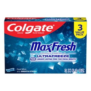 Colgate MaxFresh Cool Mint Toothpaste, 3 Pack, 6.3 oz
