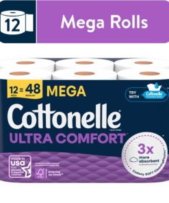 Softest Toilet Paper: Cottonelle Ultra Comfort, 12 Mega Rolls for Gentle Cleanliness & Unmatched Softness