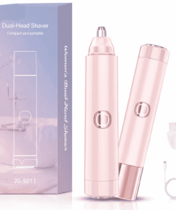 Facial Hair Removal for Women, 2-In-1 USB Rechargeable Dual Head Electric Shaver & Eyebrow Trimmer for Forehead, Chin, Upper Lip, Cheeks (Pink) - High Quality Product Image