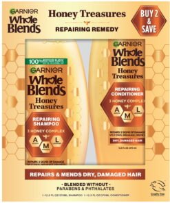 Garnier Whole Blends Honey Treasures Shampoo and Conditioner Set, For Damaged Hair, 1 kit - High Quality Product Image
