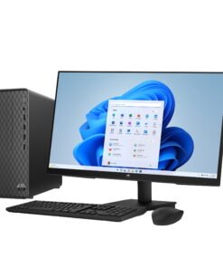 HP 27 inch Monitor & Slim Windows Desktop Bundle Intel Core i3-12100 8GB RAM 512GB SSD Black - High Quality Product Image