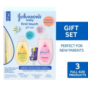 Johnson's First Touch Gift Set Baby Bath & Skin Care Products, 3 Items