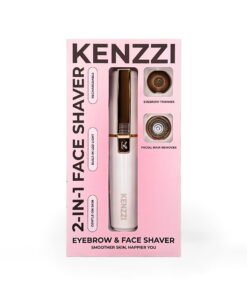 KENZZI 2-in-1 Facial Hair Remover and Eyebrow Shaver for Women, USB-C Rechargeable, White and Rose Gold, 1 Count - High Quality Product Image