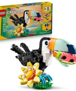 LEGO Creator 3 in 1 Wild Animals: Tropical Toucan Building Toy for Kids- Jungle Building Blocks & Learning Toy for Girls & Boys, Ages 7+ - Build 3 Animals in 1 Set - Gift for Birthdays - 31173 - High Quality Product Image