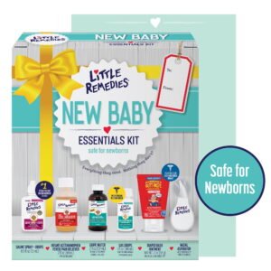 Little Remedies New Baby Essentials Kit, 6 Piece Kit for Baby's Nose and Tummy, Infant Relief