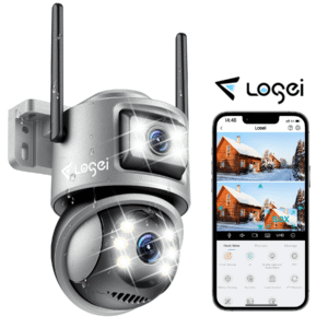 Losei Home Security 4K 8MP Outdoor Night Vision, Motion Detection,IP66 Weatherproof, Two-Way Audio Camera, Gray