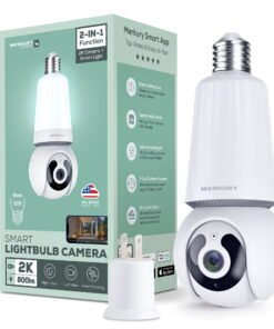 2K Light Bulb Security Camera, 360° Pan Tilt, 4MP HD Video, Night Vision, Motion Alerts, WiFi Smart Camera with LED Light - High Quality Product Image