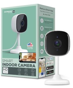 Merkury Smart Indoor Camera: 1080p WiFi Security Cam with Night Vision & Motion Alerts - High Quality Product Image