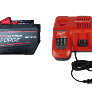 Milwaukee M18 REDLITHIUM FORGE HD12.0 Battery Pack with M12 & M18 Rapid Charger (48-59-1813GB) – 50% More Power, Fast Charging, Longest Battery Life, Gift Box Set