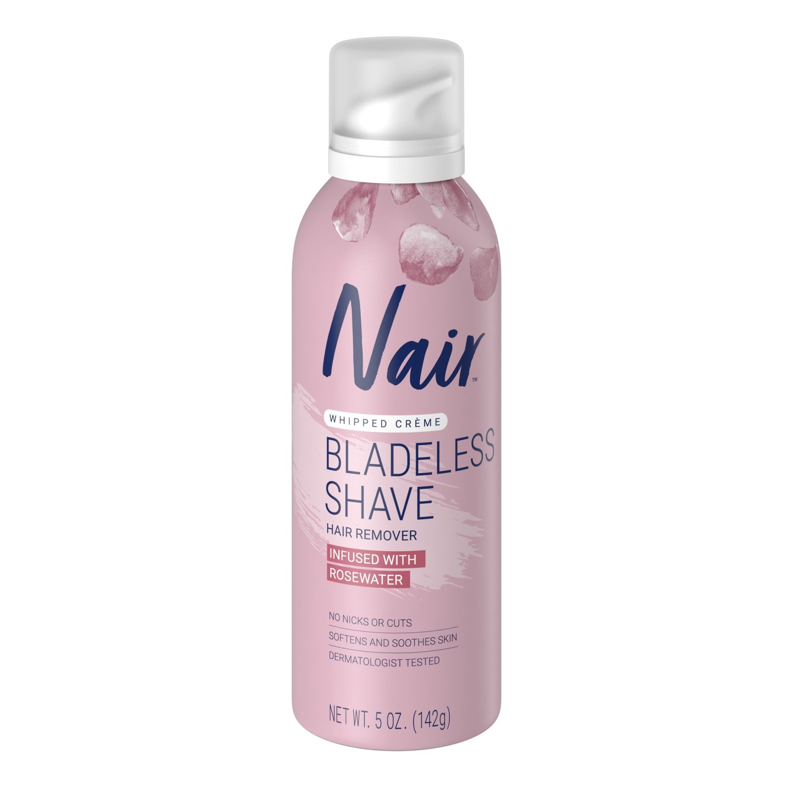 Nair Hair Remover Bladeless Shave Whipped Crème Infused with Rosewater, 5oz