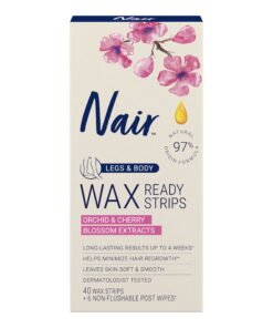 Nair Wax Ready Strips, Hair Removal Wax Strips For Legs and Body, 40 Count Plus 6 Post Wipes - High Quality Product Image