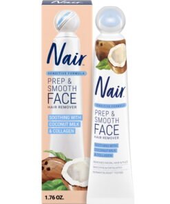 Nair Prep & Smooth Face Hair Remover, Sensitive, Coconut Milk & Collagen, 1.76 oz - High Quality Product Image