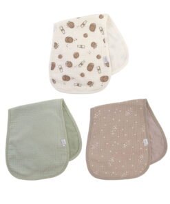 Neat Solutions 3 Pack Newborn Muslin Unisex Burp Cloths - High Quality Product Image