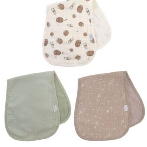 Neat Solutions 3 Pack Newborn Muslin Unisex Burp Cloths