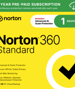 Norton 360 Standard, Antivirus Software for 1 Device, 1 Year Subscription, PC/Mac/iOS/Android [Digital Download] - High Quality Product Image