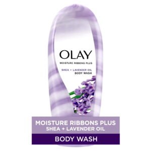 Olay Moisture Ribbons Women's body Wash, Shea + Lavender Oil, 18 fl oz