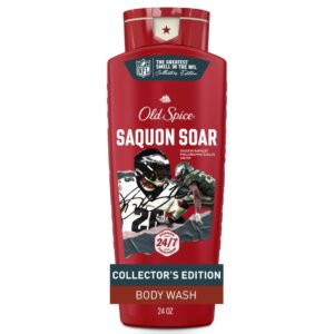 Old Spice Body Wash for Men, NFL Collection, Saquon Barkley Soar, Santal + Speed, 24oz
