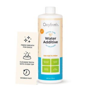 Oxyfresh Premium Dog Dental Water Additive, Best Way to Eliminate Bad Breath for Dogs, Teeth Cleaning Made Easy, 24 Ounce