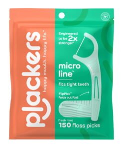 Fresh Mint Plackers Micro Line Dental Tuffloss FlipPicks, 150 Count - Gentle, Fold-Out Picks for Effective Oral Care - High Quality Product Image