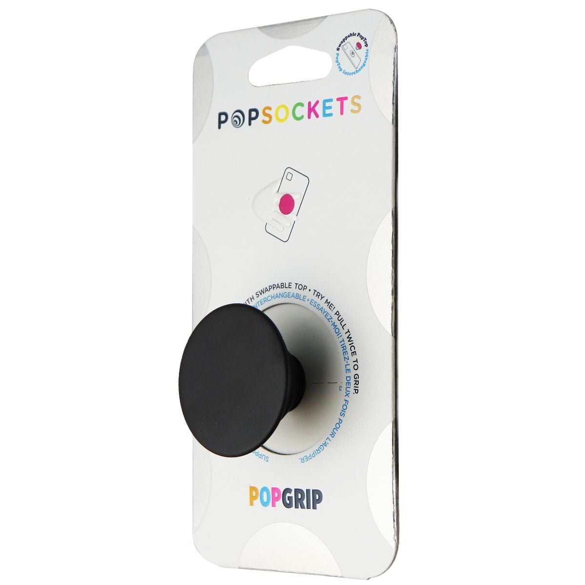 PopSockets Adhesive Phone Grip with Expandable Kickstand and swappable top - PopGrip Black