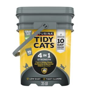 Purina Tidy Cats 4-In-1 Strength Clumping Cat Litter, Floral Scent, 35 lb Pail