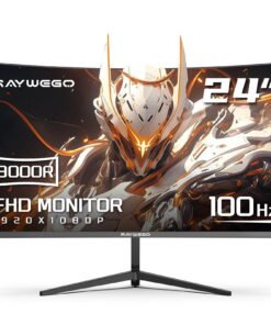 Raywego 24 Inch Curved Computer Monitor, FHD 1080P 100Hz Desktop Monitors for Computer, HDMI&VGA Ports, Eye Care - High Quality Product Image