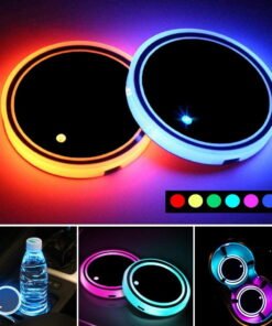 Walbest LED Car Cup Holder Lights,7 Colors Changing USB Charging Mat Waterproof Cup Pad,LED Interior Atmosphere Lamp Decoration Light Car Accessories - High Quality Product Image