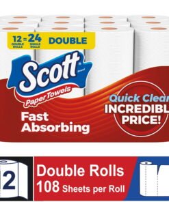 Scott Paper Towels, Choose-A-Sheet, 12 Double Rolls