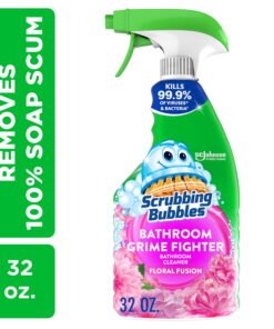 Scrubbing Bubbles Disinfectant Bathroom Grime Fighter Spray, Spring Cleaning Supplies, Floral Fusion, 32 fl oz