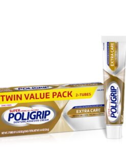 Super Poligrip Extra Care Denture and Partials Adhesive Cream, 2.2 Oz, 2 Pack, for Adults - High Quality Product Image
