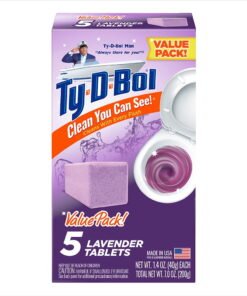 Ty-D-Bol Bleach-Free Toilet Bowl Cleaner Tablets, Unscented, 1.4 oz, 5 Pack
