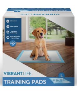 Vibrant Life Training Pads – Super Absorbent, Leak Proof, & Fast Dry Dog and Puppy Pee Pads – L 22 in x 22 in, 100 Count - High Quality Product Image