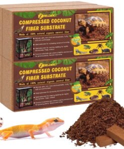 ZeeDix 4Pcs Compressed Coconut Fiber Substrate , 100% Organic Coco Coir Fiber Brick Brown for Reptiles Bedding - High Quality Product Image