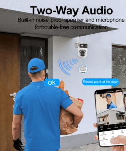 4K Indoor/Outdoor Smart Security Camera, 2.4G&5G WiFi with Night Vision, Dual-Screen Display, 2-Way Talk, Human Detection, Motion Tracking, Cloud & SD Card - High Quality Product Image