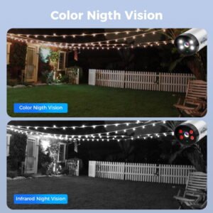 Hiseeu 3MP Wireless Wi-Fi Security Camera System, Color Night Vision, Motion Detection,2- Way Audio,IP66 Waterproof, for Indoor Outdoor, No HDD - High Quality Product Image