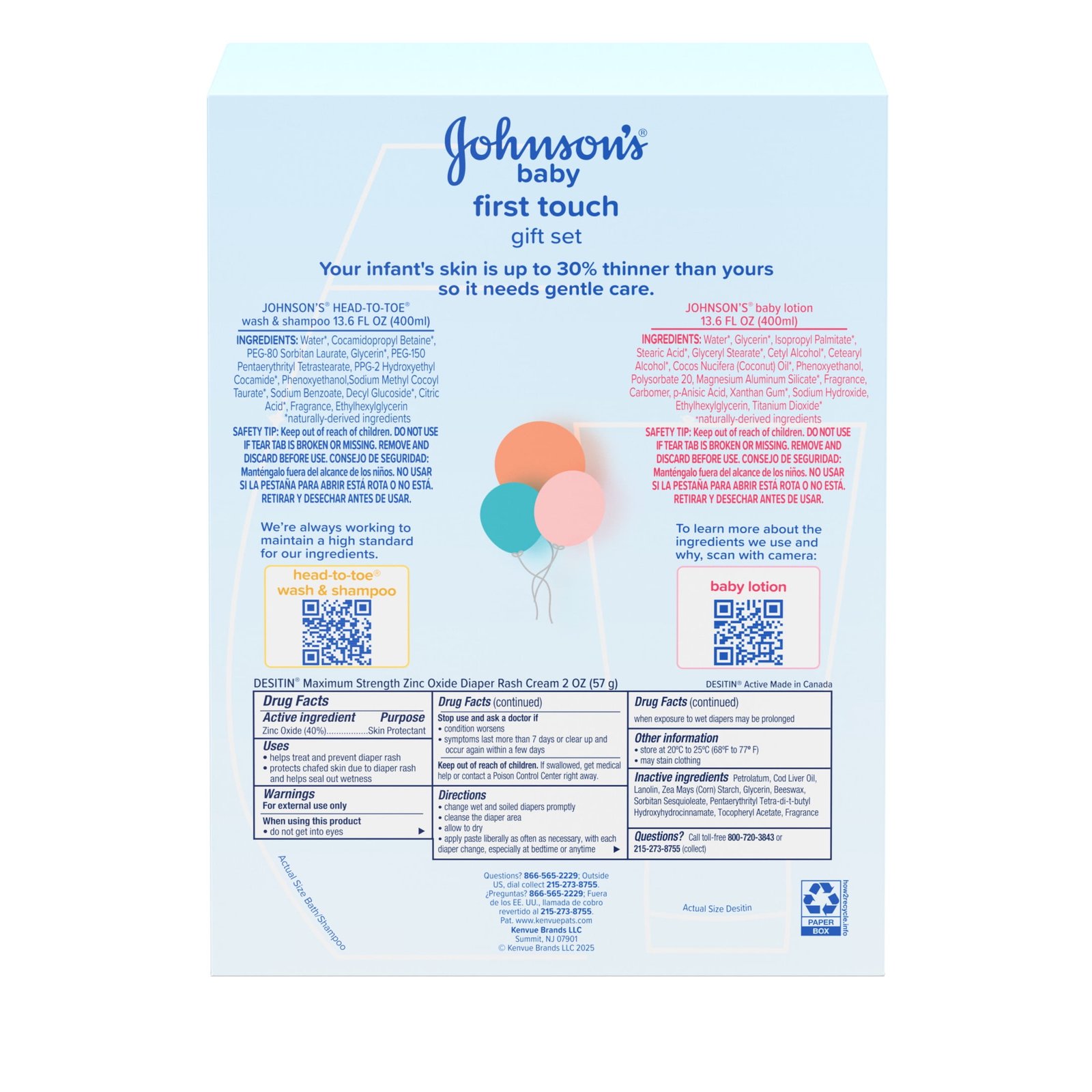 Johnson's First Touch Gift Set Baby Bath & Skin Care Products, 3 Items - Image 4