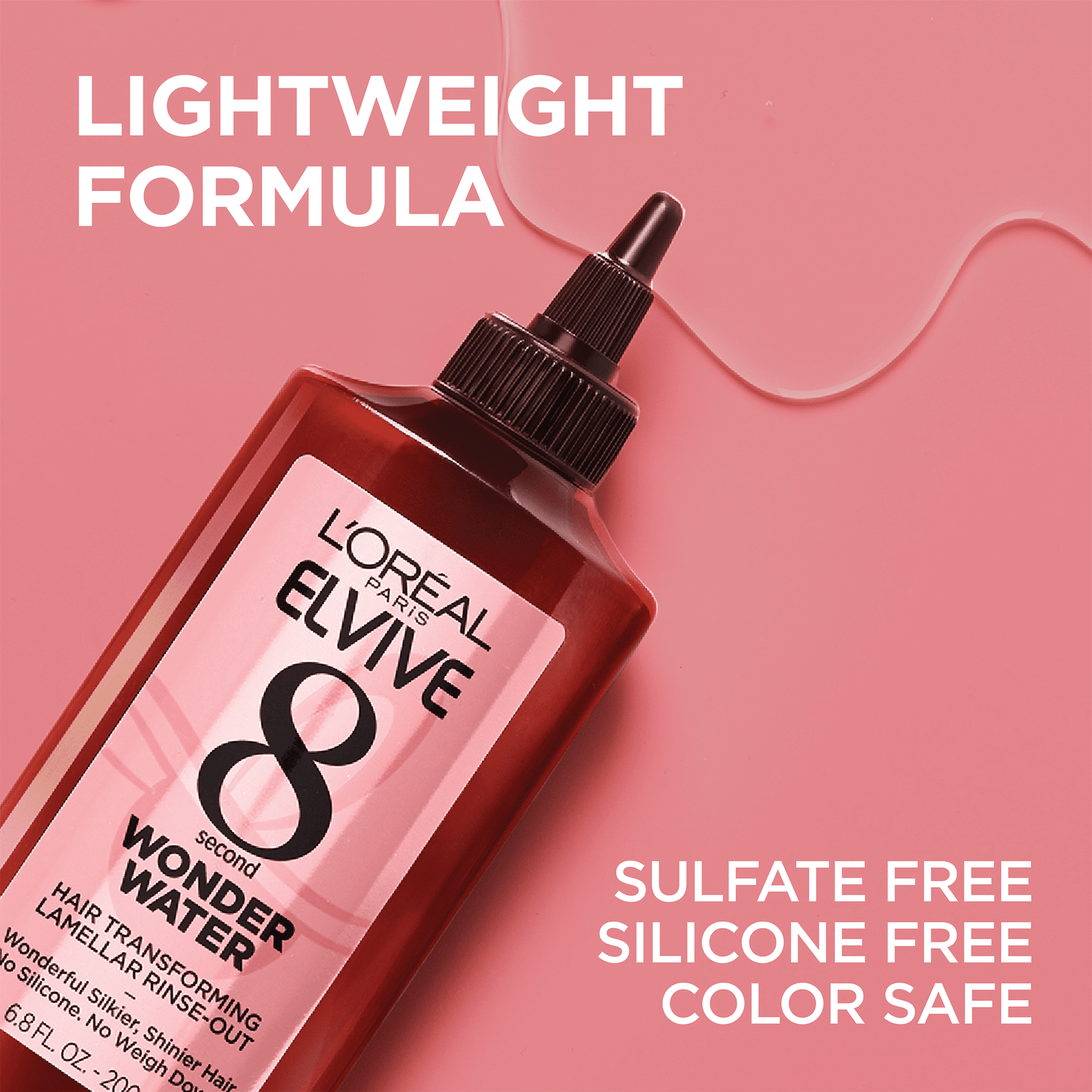 L'Oreal Paris Elvive Wonder Water Rinse-out Treatment, for Damaged Hair, 6.8 fl oz, Light Weight - Image 5