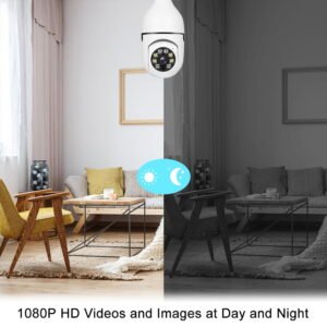 Alternative view of BCOOSS Home Security Camera Wireless WIFI Outdoor Surveillance Camera with Light Bulb 1080 HD Motion Detection 360 Degree Wide Angle