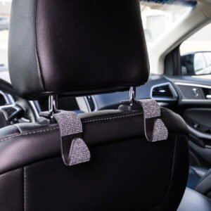Alternative view of Auto Drive, Bling Rhinestone Headrest Hooks, 2 pack, Silver, Universal for Cars, Trucks, Van's, and SUV's