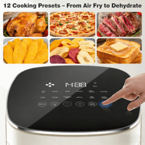 Alternative view of Aidoly 12-in-1 Air Fryer, 6-Quart Family Size Multi-Function for Roast, Bake, Broil, Dry, Proof, Reheat and More, with Viewing Window & 12 Cooking Modes, Beige